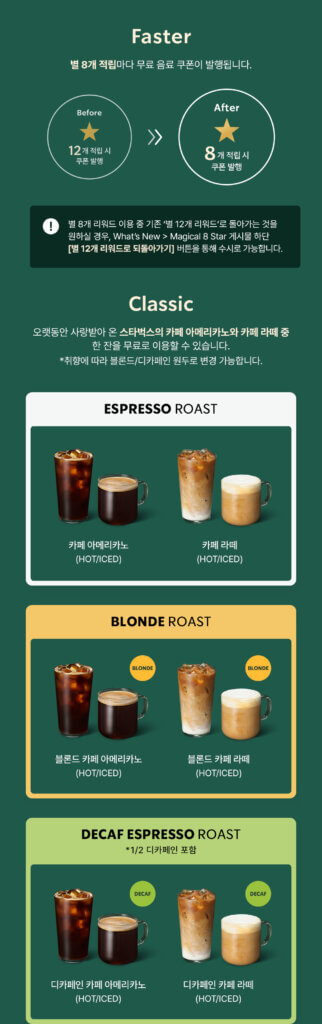 스타벅스 Magical 8 Star ×1.5배 빠른 별 8개 리워드 정리