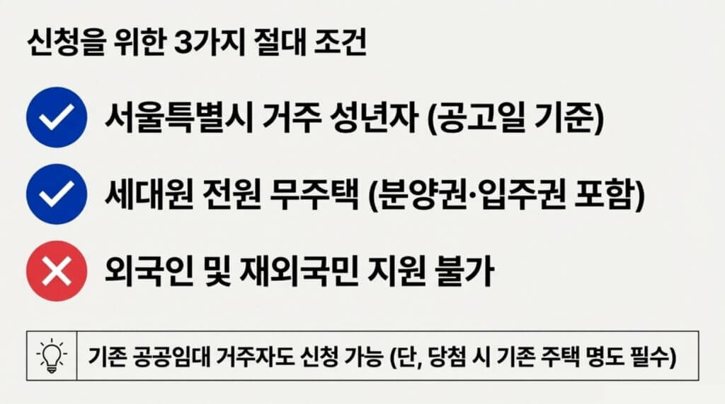 2026년 SH 장기미임대 매입임대주택 청약 자격 소득 신청 절차